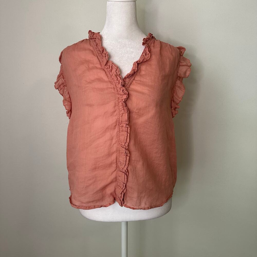 Frame Pink Button Front Sleeveless Top Size Xs - image 2